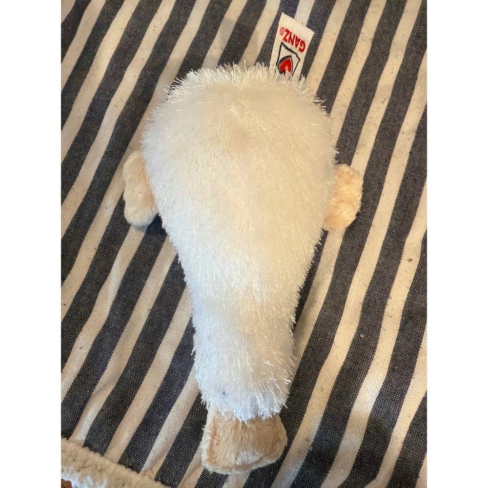 Ganz Webkinz Lil Kinz Googles White Plush Stuffed Animal HS021 W Logo Tan Feet